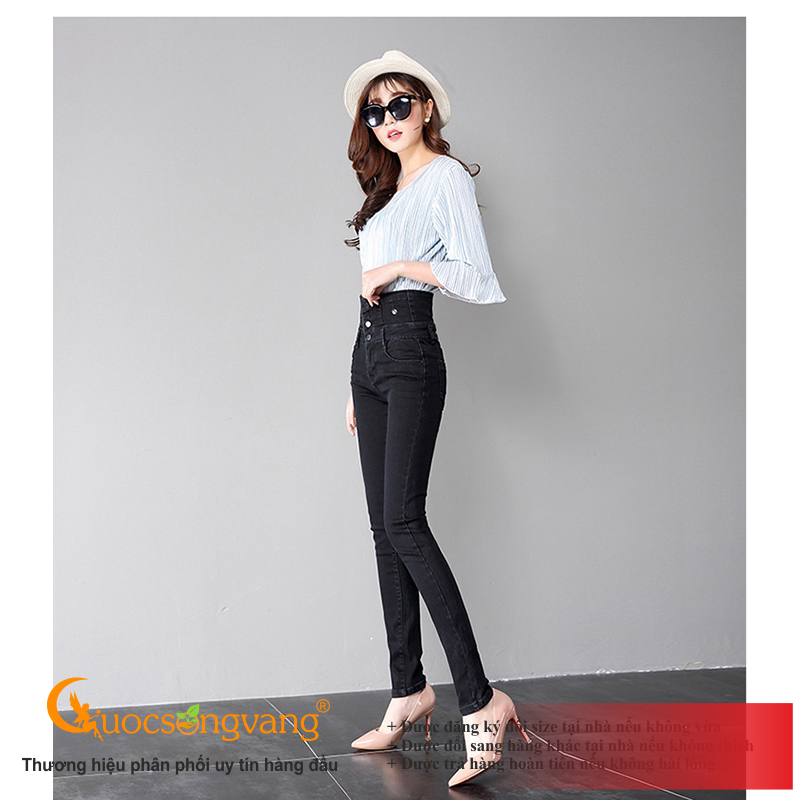 Quần jean nữ lưng cao quần skinny nữ co giãn GLQ124