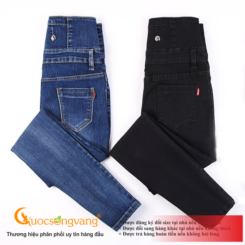 Quần jean nữ lưng cao quần skinny nữ co giãn GLQ124