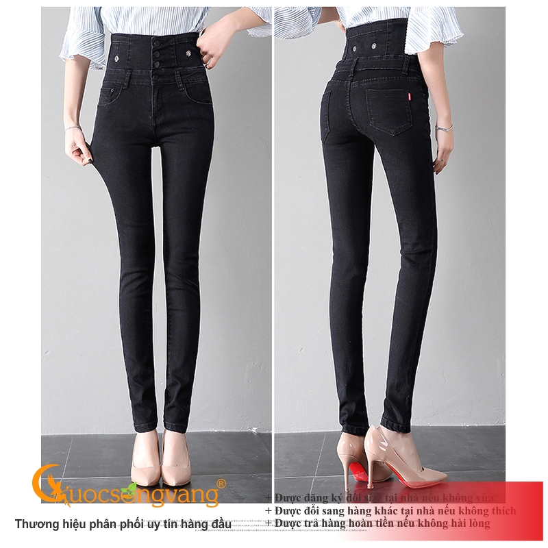 Quần jean nữ lưng cao quần skinny nữ co giãn GLQ124