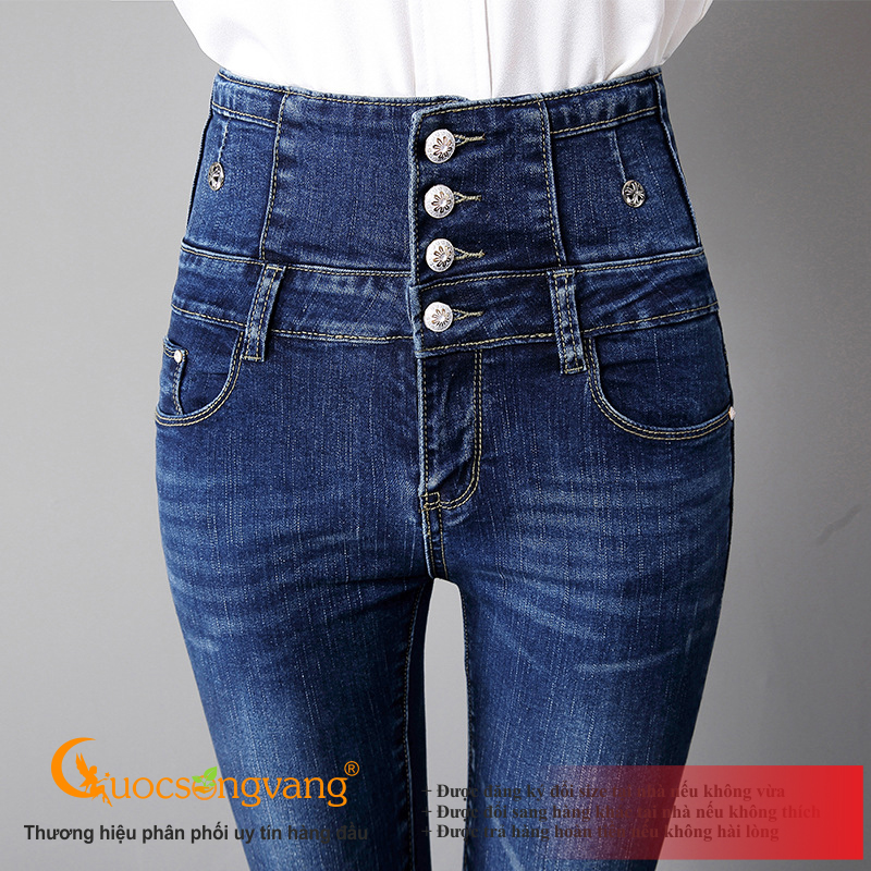 Quần jean nữ lưng cao quần skinny nữ co giãn GLQ124