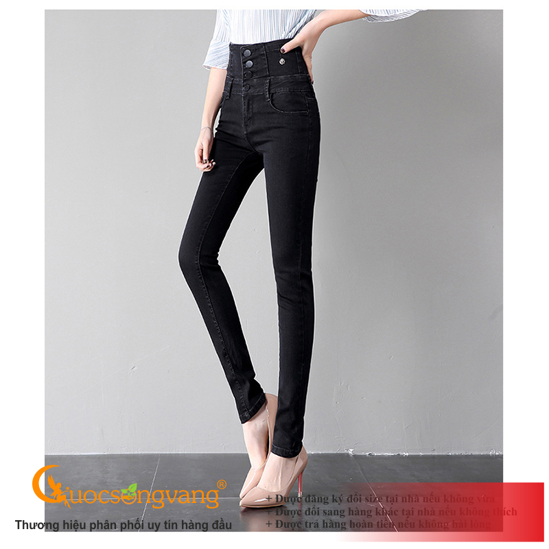 Quần jean nữ lưng cao quần skinny nữ co giãn GLQ124