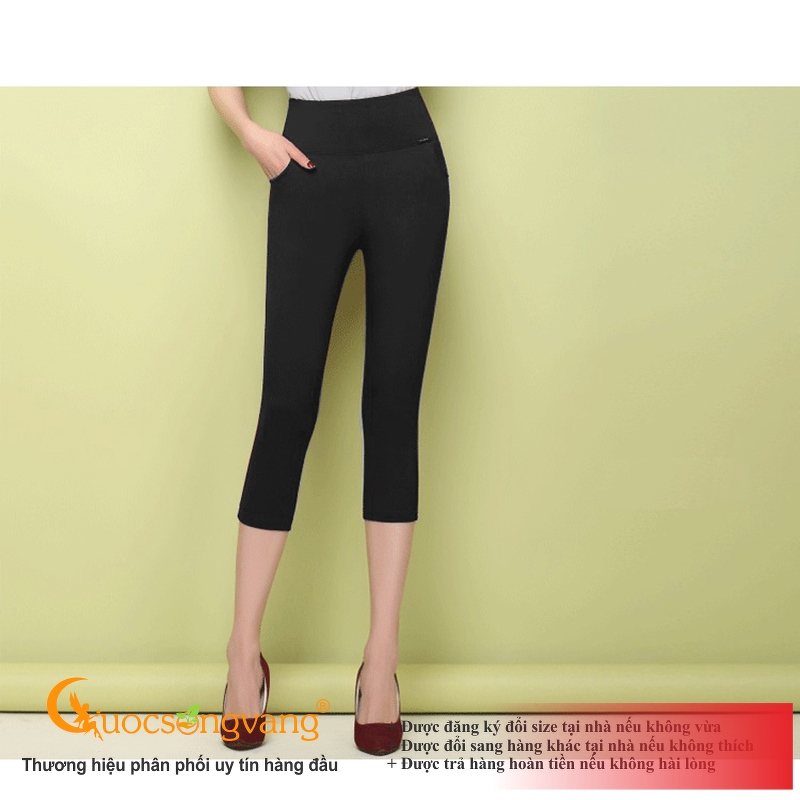 Quần lửng nữ quần legging lửng cotton co giãn 4 chiều GLQ047 lửng đen