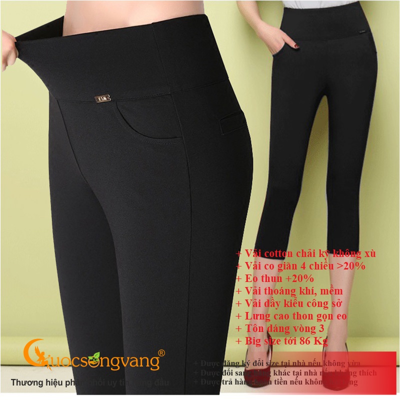 Quần lửng nữ quần legging lửng cotton co giãn 4 chiều GLQ047 lửng đen