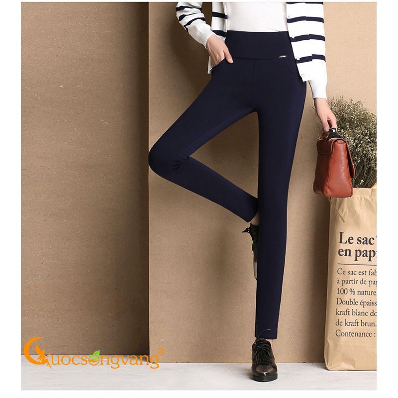 Quần nữ quần treggings cotton co giãn 4 chiều GLQ047 xanh đen