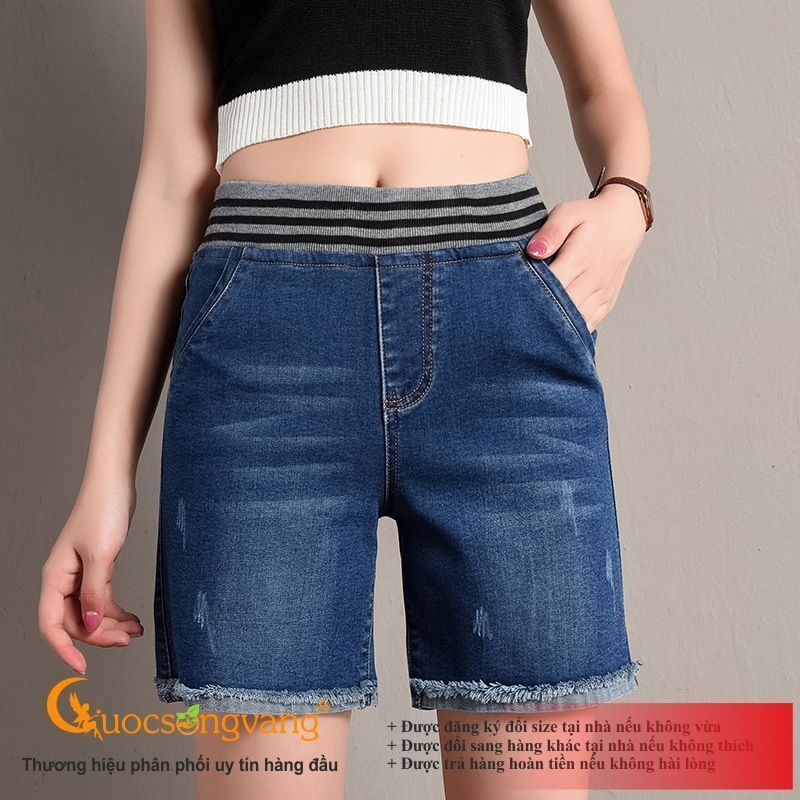 Quần short jean lưng cao quần short lưng thun GLQ123