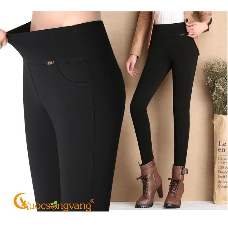 Quần nữ quần legging nữ cotton co giãn 4 chiều GLQ047 đen