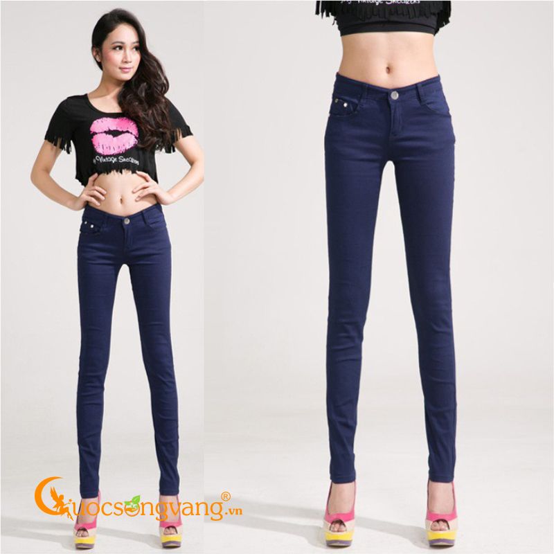 Quần kaki nữ công sở màu xanh đen co giãn skinny GLQ019-Xanhđen