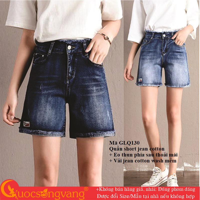 Quần short jean nữ jeans cotton quần đùi nữ đẹp GLQ130