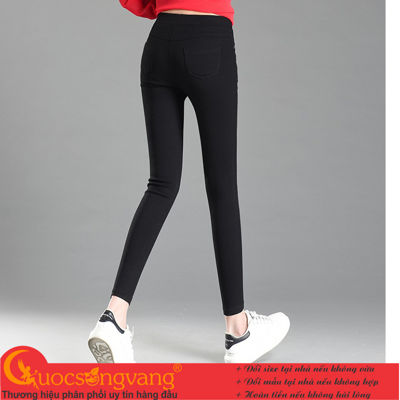 Quần legging jean nữ quần jean legging co giãn lưng thun GLQ132