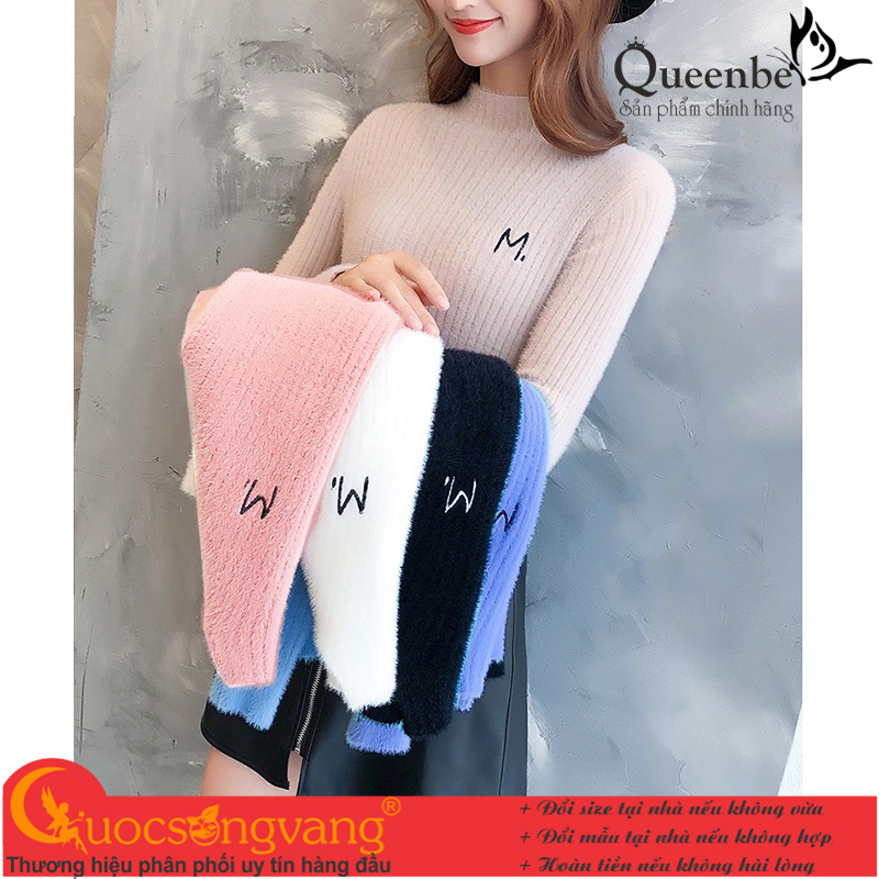 Áo len nữ dài tay áo len dáng ôm len mềm Queenbe GLA308