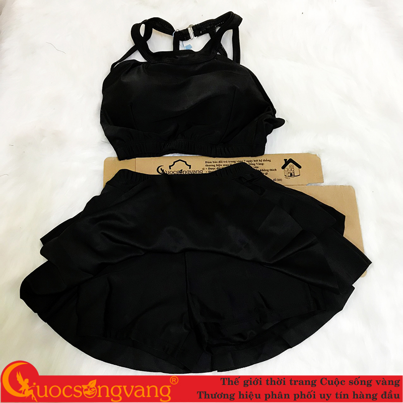 Đồ bơi nữ váy bơi hai mảnh hở vai GLSWIM008