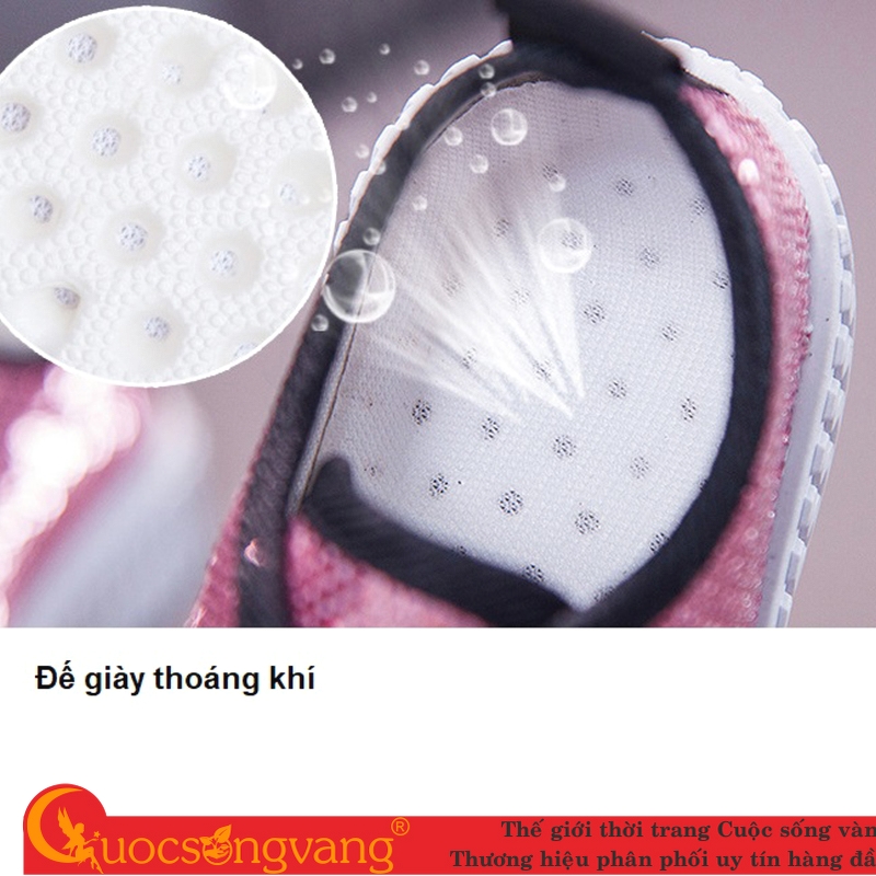 Giày thể thao bé gái đính cườm giày bé gái đế êm thoáng khí GLG119