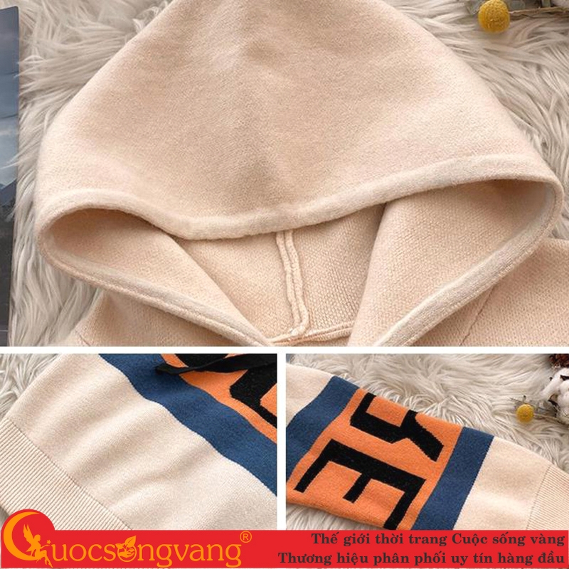 Áo len hoodie có nón áo len nữ phom rộng mã GLA320