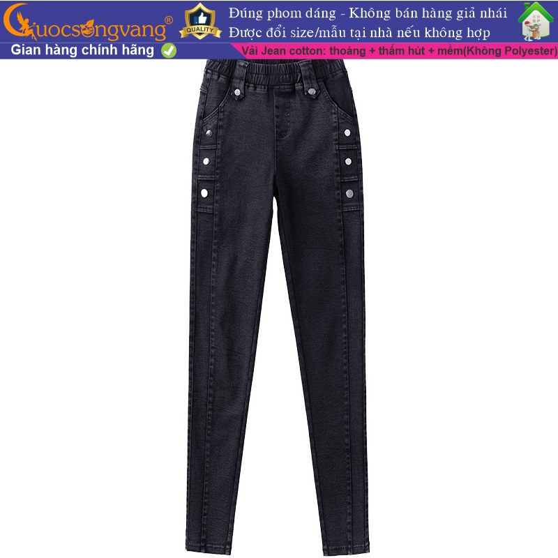 Quần jean legging lưng thun quần legging lưng cao vải jean co giãn GLQ158