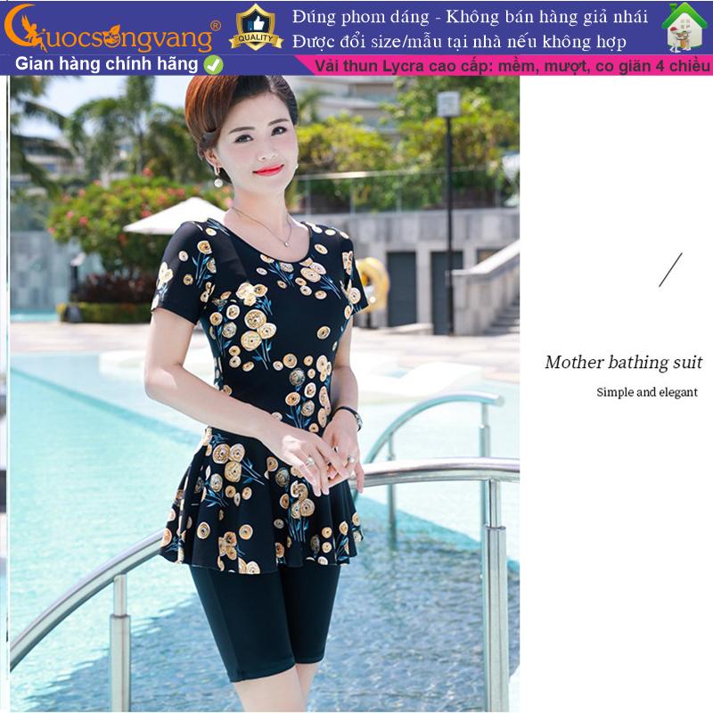 Đồ bơi trung niên nữ big size đồ đi biển nữ quần short rời GLSWIM100