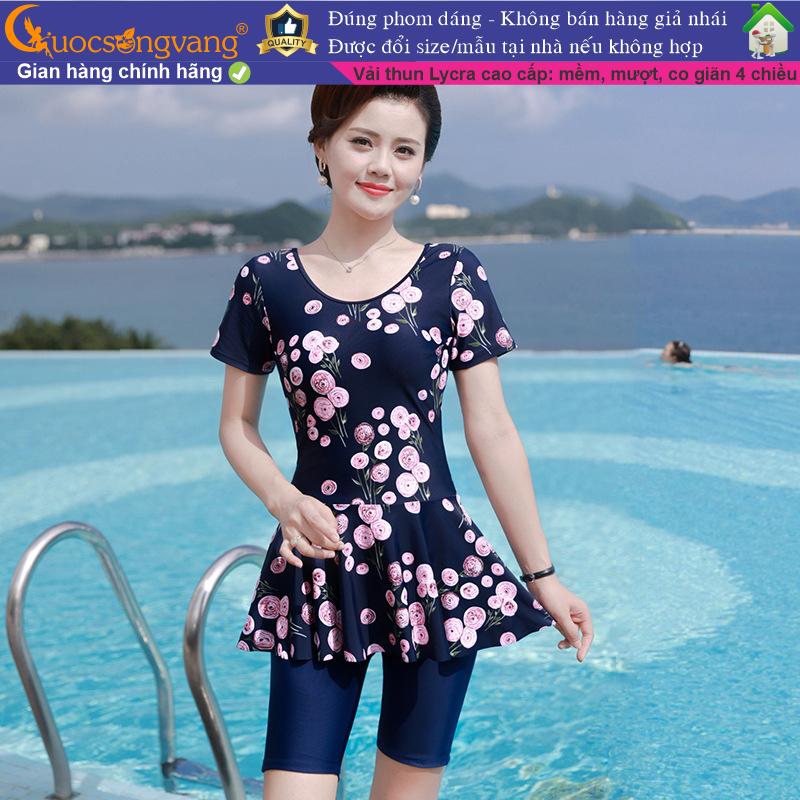 Đồ bơi trung niên nữ big size đồ đi biển nữ quần short rời GLSWIM100