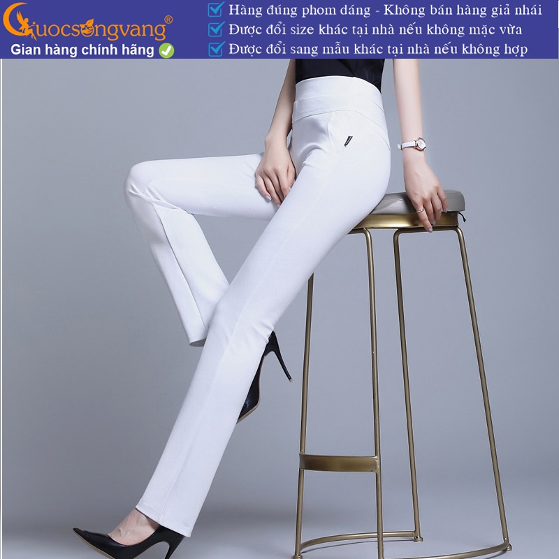 Quần nữ công sở cotton co giãn 4 chiều quần công sở nữ lưng cao lưng thun GLQ164