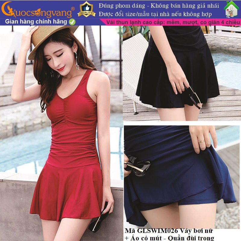 Váy đầm nữ đẹp đi biển váy đầm bơi nữ liền quần GLSWIM026