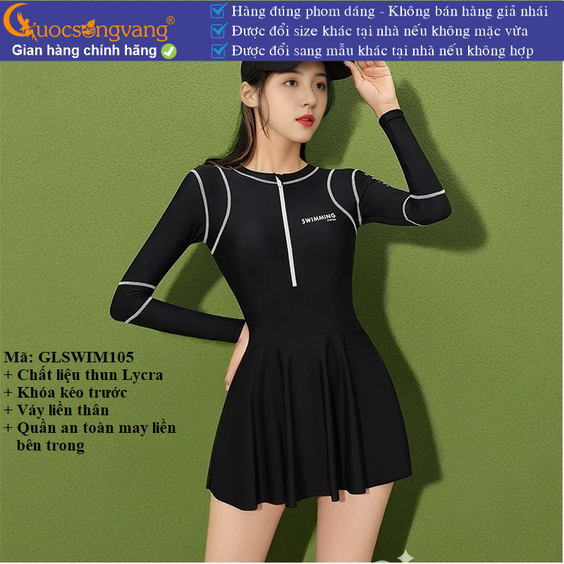 Đồ bơi nữ kiểu thể thao đồ bơi dài tay phong cách thể thao GLSWIM105