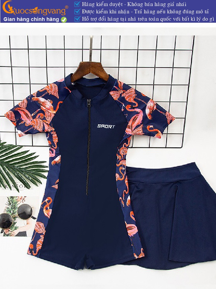 Bộ Bikini liền thân kèm váy rời với mút độn ngực GLSWIM081