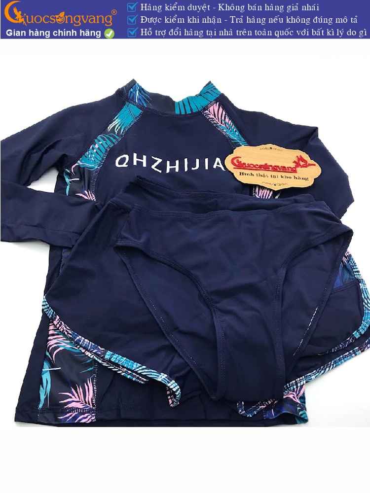 Bộ đồ bơi dài bốn món cao cấp chống gió kèm mút ngực GLSWIM068