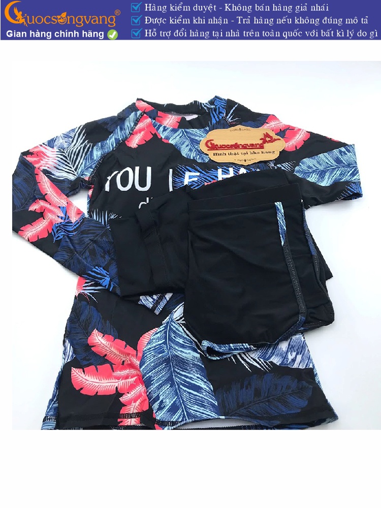 Bộ đồ bơi nữ dài tay gồm áo quần dài và quần đùi GLSWIM067
