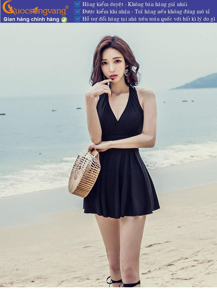 Váy đầm bơi liền thân quần an toàn liền đan dây sau lưng GLSWIM065