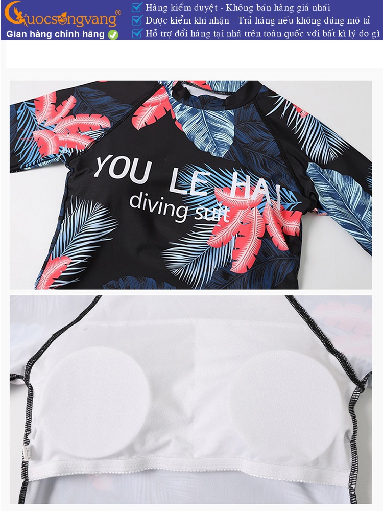 Bộ đồ bơi nữ dài tay gồm áo quần dài và quần đùi GLSWIM067