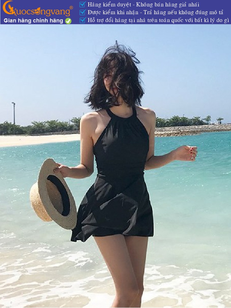 Váy đầm bơi cổ yếm quần an toàn liền GLSWIM063