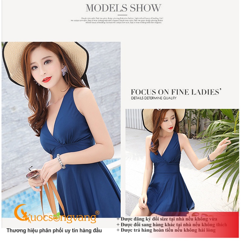 Đồ bơi nữ một mảnh váy đầm đi biển một mảnh GLSWIM039