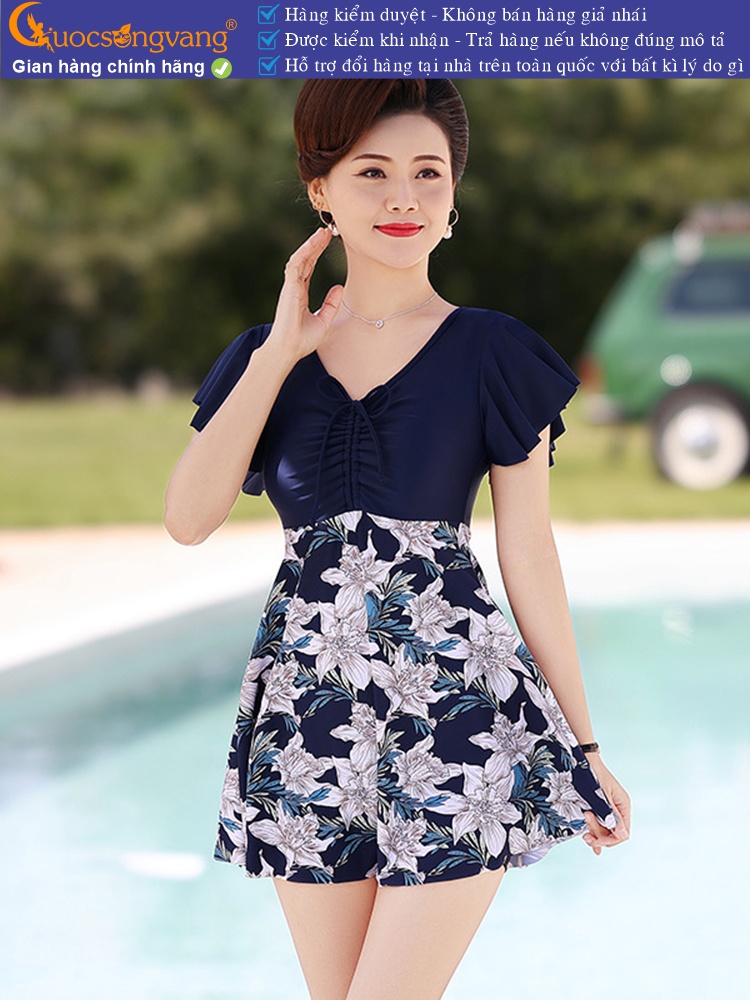 Váy đầm bơi trung niên liền thân kín đáo sang trọng GLSWIM047
