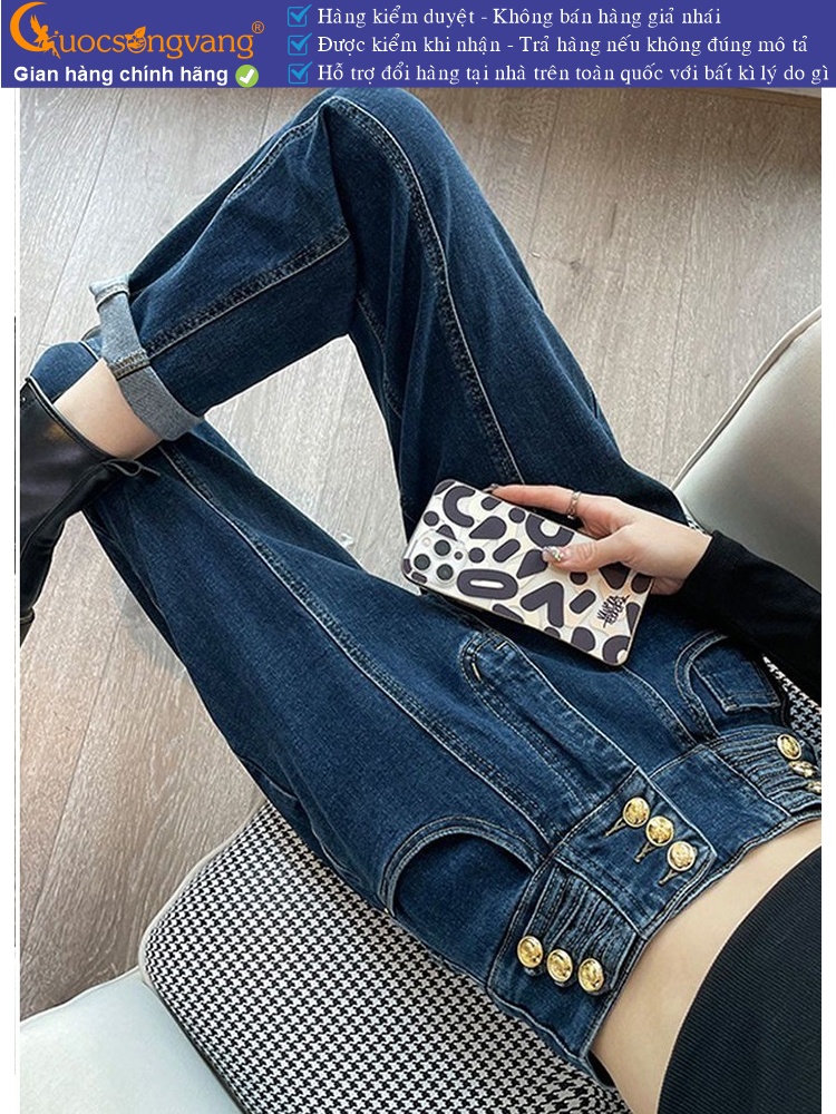 Quần jean baggy thụng nhiều nút lưng cao GLQ169