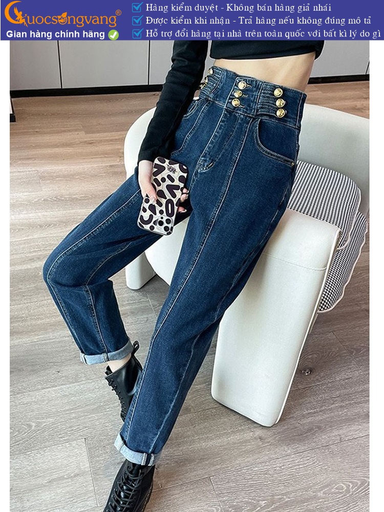 Quần jean baggy thụng nhiều nút lưng cao GLQ169