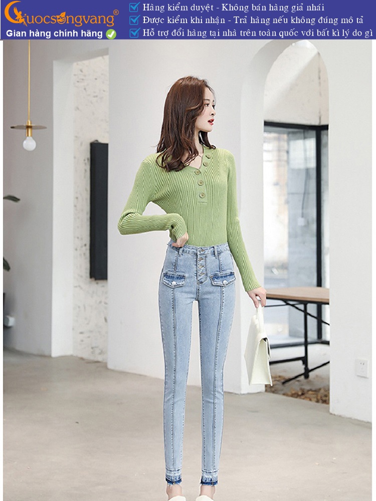 Quần jean nữ lưng cao dáng ôm GLQ118
