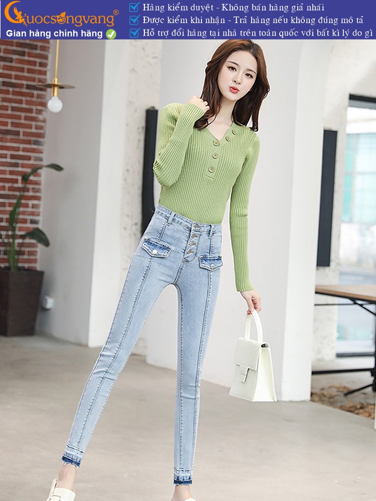 Quần jean nữ lưng cao dáng ôm GLQ118