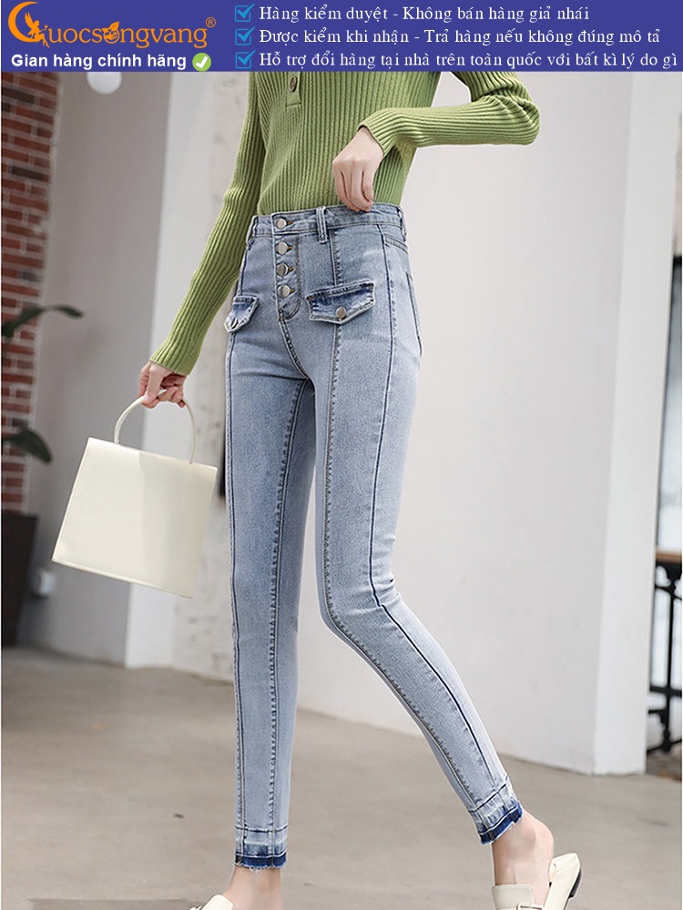 Quần jean nữ lưng cao dáng ôm GLQ118