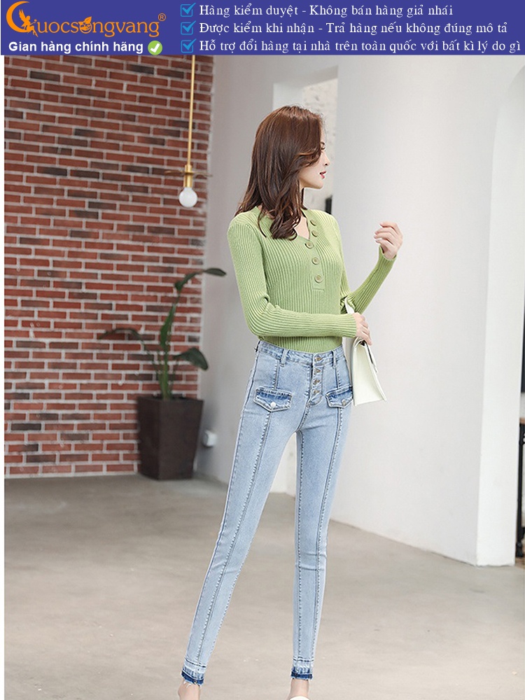 Quần jean nữ lưng cao dáng ôm GLQ118