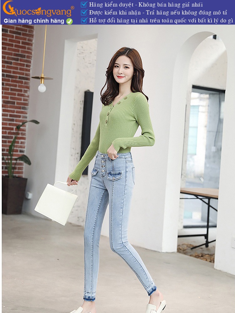 Quần jean nữ lưng cao dáng ôm GLQ118