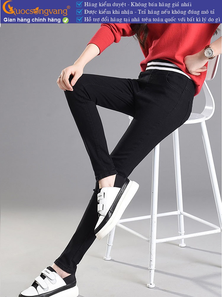 Quần jean nữ lưng thun lưng cao dáng thể thao GLQ071