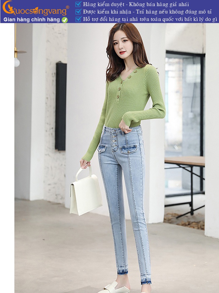Quần jean nữ lưng cao dáng ôm GLQ118