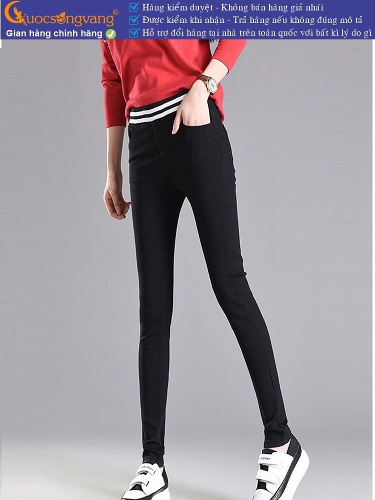 Quần jean nữ lưng thun lưng cao dáng thể thao GLQ071