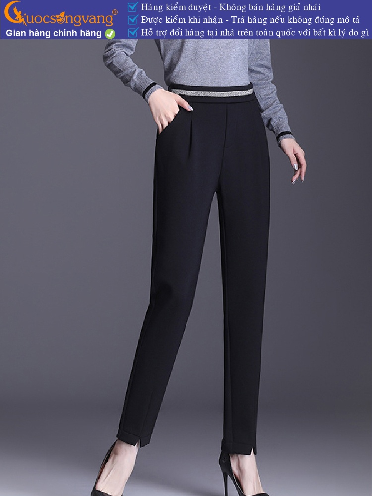 Quần baggy nữ công sở lưng thun lưng cao co giãn 4 chiều GLQ172