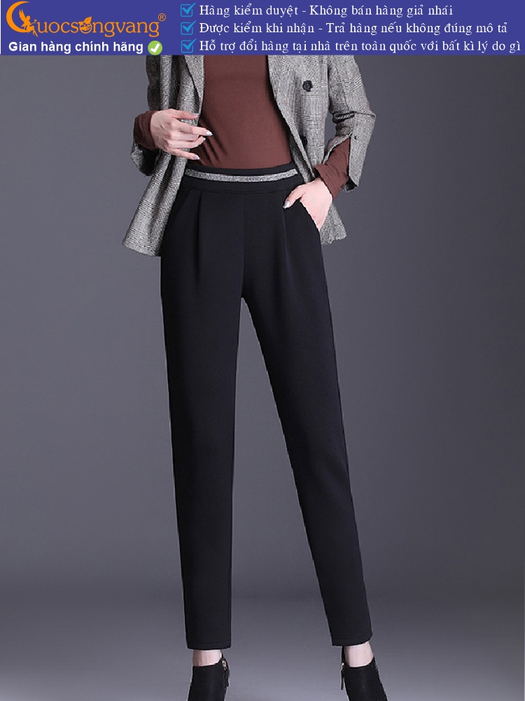 Quần baggy nữ công sở lưng thun lưng cao co giãn 4 chiều GLQ172