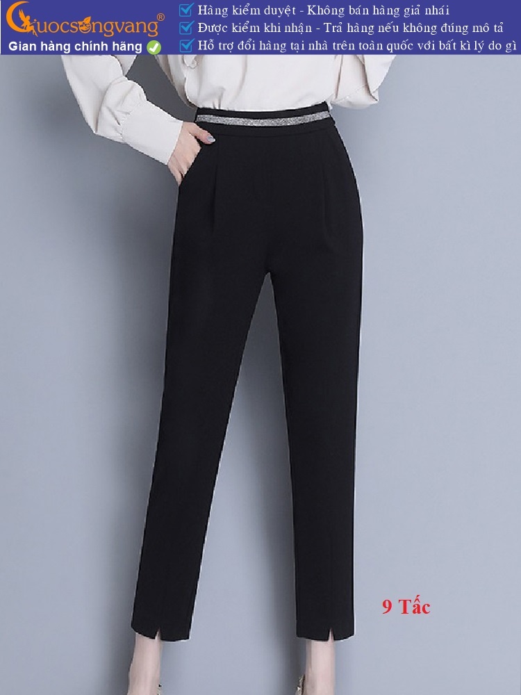 Quần baggy nữ công sở lưng thun lưng cao co giãn 4 chiều GLQ172