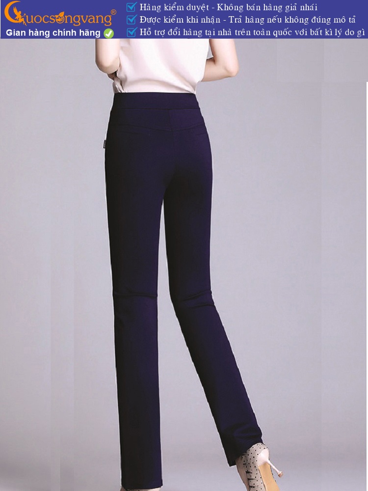 Quần nữ công sở lưng cao lưng thun cotton co giãn 4 chiều GLQ164