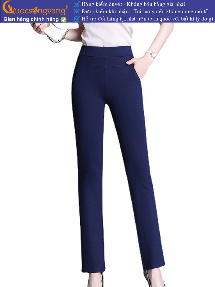 Quần nữ công sở lưng cao lưng thun cotton co giãn 4 chiều GLQ164