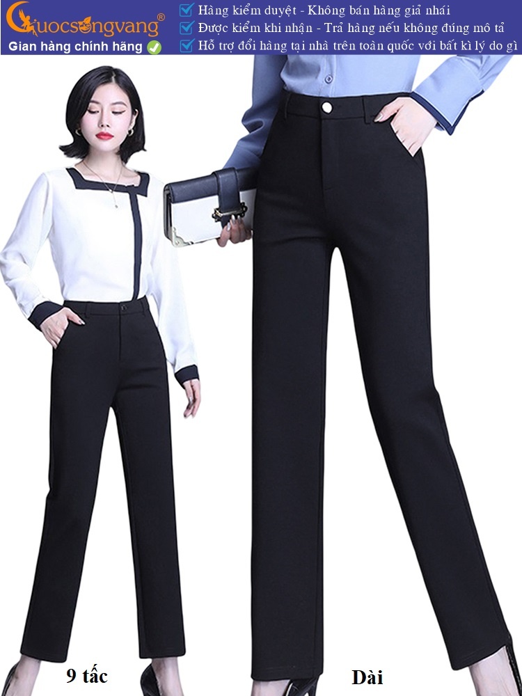 Quần nữ công sở lưng cao 1 nút quần công sở ống đứng co giãn GLQ163
