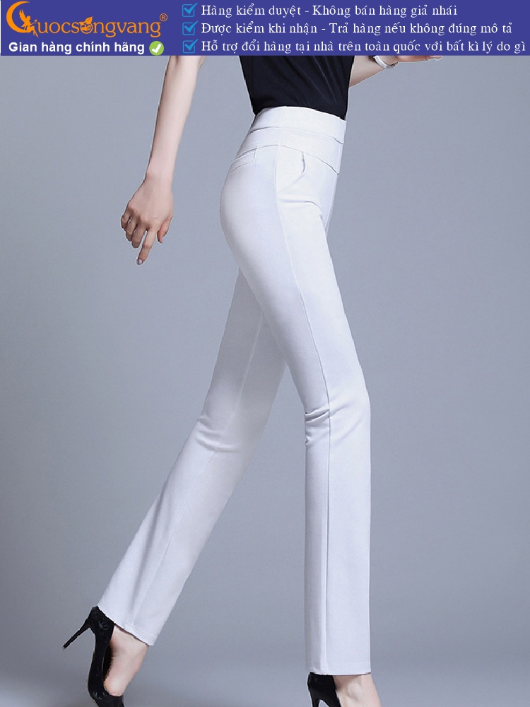Quần nữ công sở lưng cao lưng thun cotton co giãn 4 chiều GLQ164