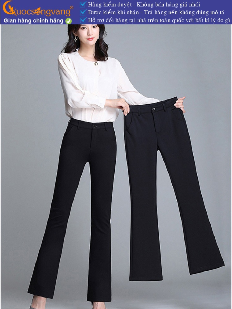 Quần nữ công sở ống loe cotton co giãn 4 chiều GLQ144