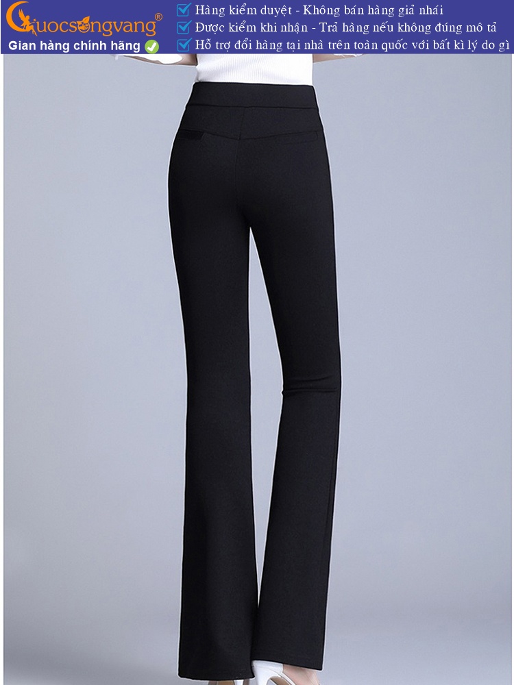 Quần nữ công sở ống loe treggings lưng cao lưng thun GLQ051